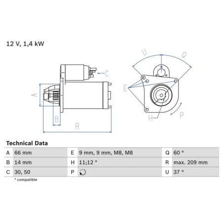 DEMARREUR BOSCH 0986021651