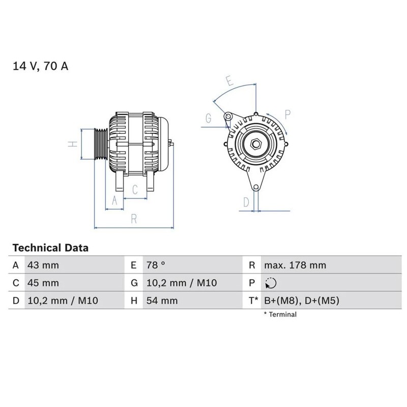 ALTERNATEUR BOSCH 0986042071