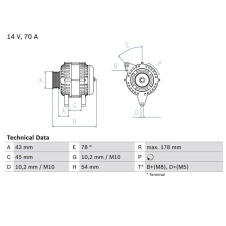 ALTERNATEUR BOSCH 0986042071