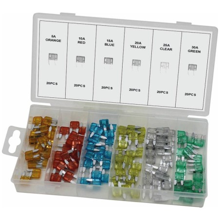 Mini fusible enfichable assortiment - coffret de 120 pcs