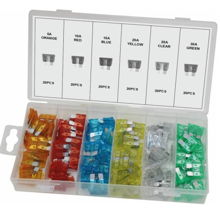 Fusible enfichable standard assortiment - coffret de 120 pcs