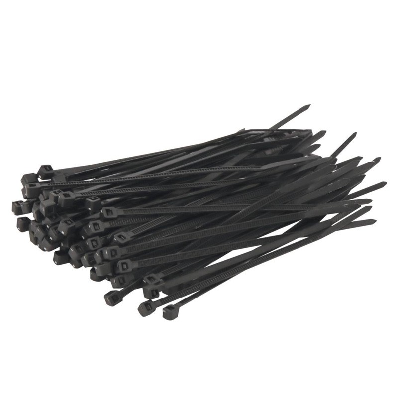 Collier nylon 2,5x100mm noir - lot de 100 pcs