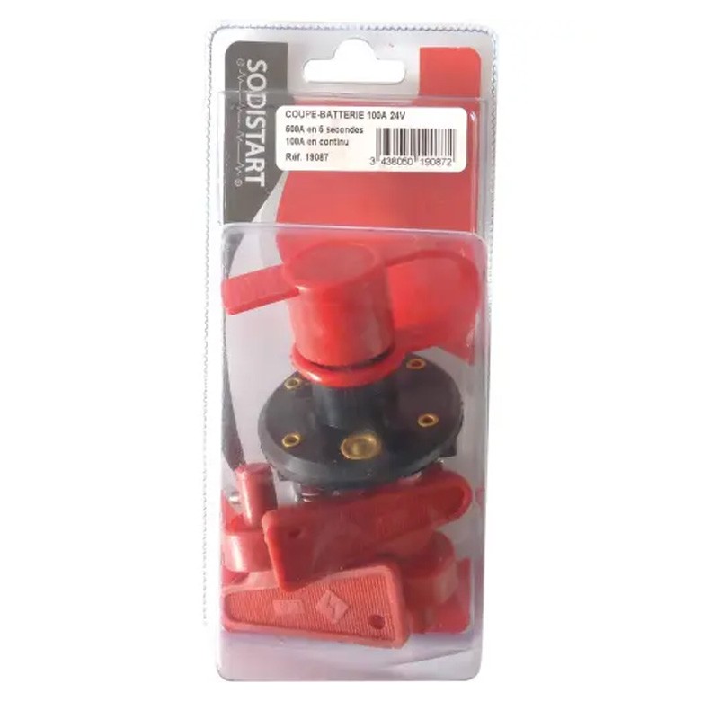 Coupe-batteries à clé 12/24V 200A M8 - blister
