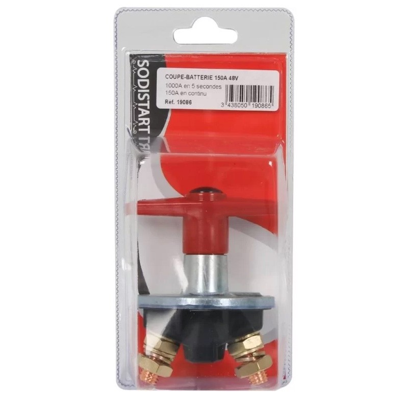 Coupe-batteries à poignée 12/24V 200 à 500A M10 - blister